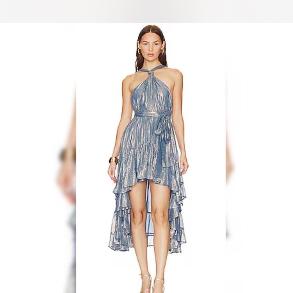 REVOLVE Shimmering Blue High Low Dress